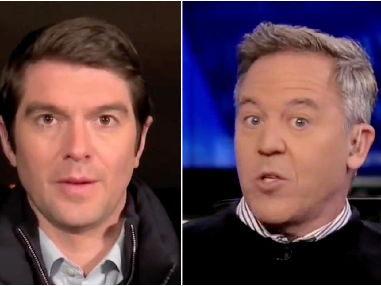 Fox News reporter Benjamin Hall and Fox host Greg Gutfeld