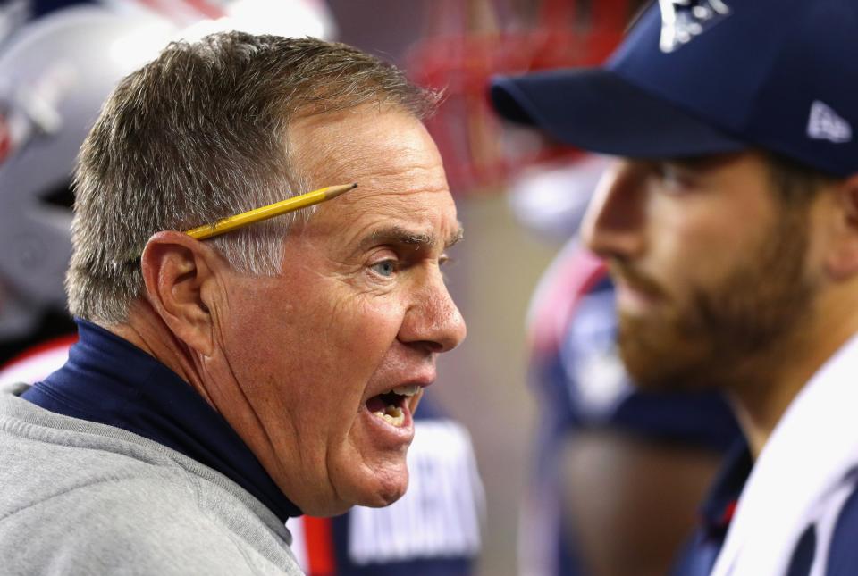 Bill Belichick had words for referee Walt Coleman. Yes, that Walt Coleman. (Getty Images) 