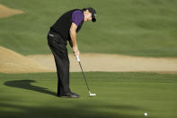 Phil Mickelson watches his putt on the 10th hole during the second round of the Desert Classic golf tournament on the Nicklaus Tournament Course at PGA West on Friday, Jan. 18, 2019, in La Quinta, Calif. (AP Photo/Chris Carlson)