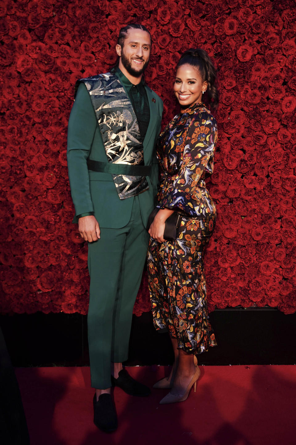 Colin Kaepernick and Nessa pose for a photo on the red carpet at the grand opening of Tyler Perry Studios on Saturday, Oct. 5, 2019, in Atlanta. (Photo by Elijah Nouvelage/Invision/AP)