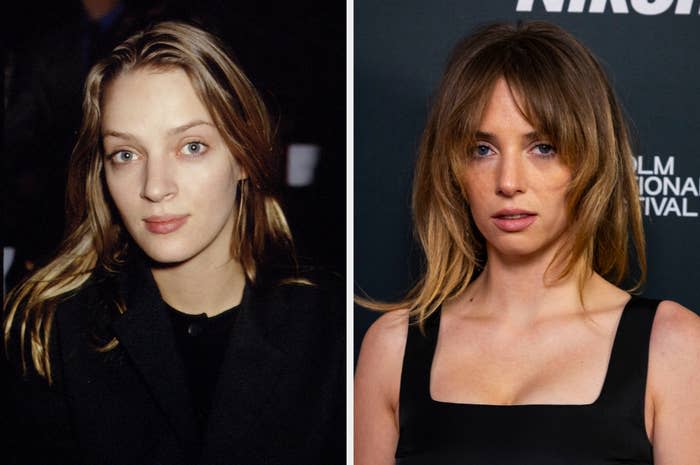 Side-by-side of Uma Thurman and Maya Hawke