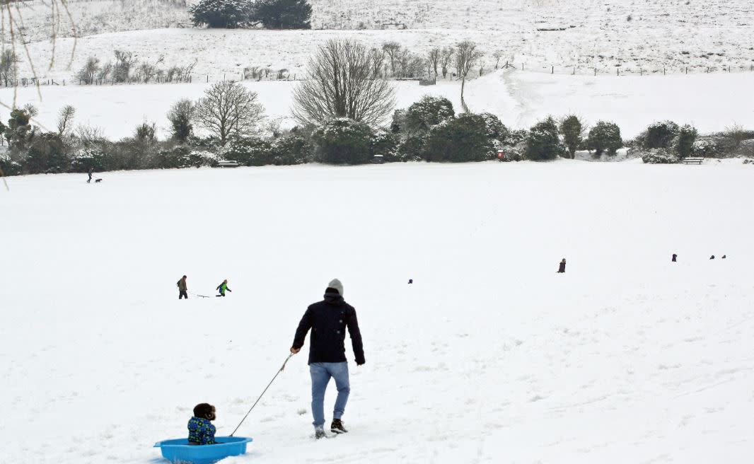 Large parts of the UK could be hit by snow over the weekend (PA)