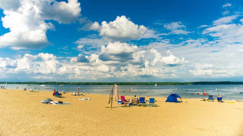 Alum Creek Lake beach outside Columbus, OH