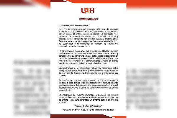 comunicado UAEH