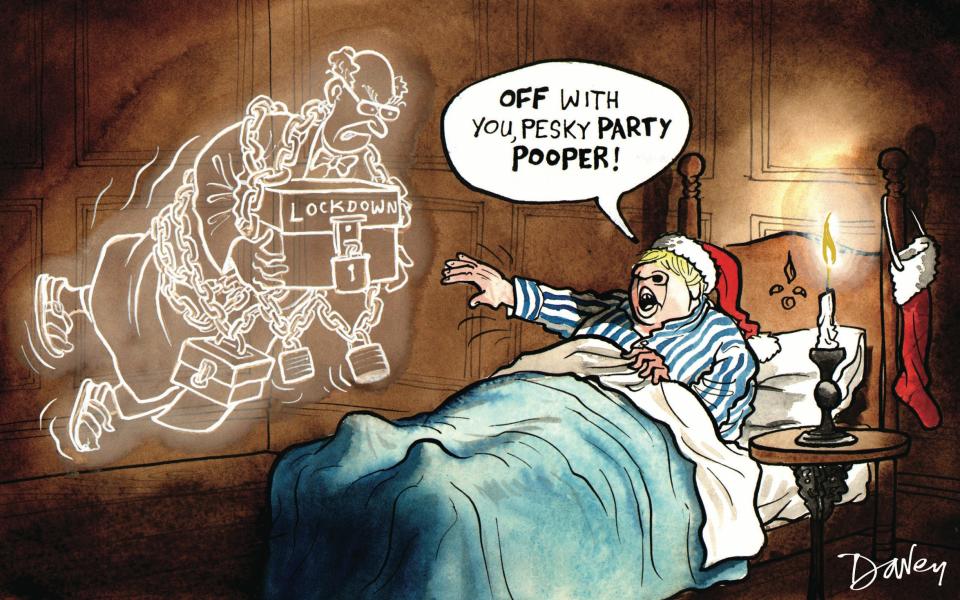 Cartoonist Davey's latest work on Boris Johnson's lockdown nightmare - Davey