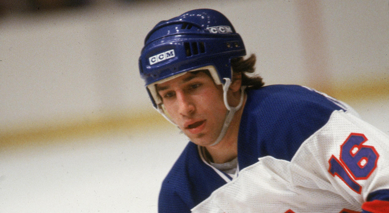 Mark Pavelich, seen here in a file photo from 1980, faced charges stemming from an incident over the summer in which he beat his neighbour with a metal pole. (Photo by Bruce Bennett Studios via Getty Images Studios/Getty Images)