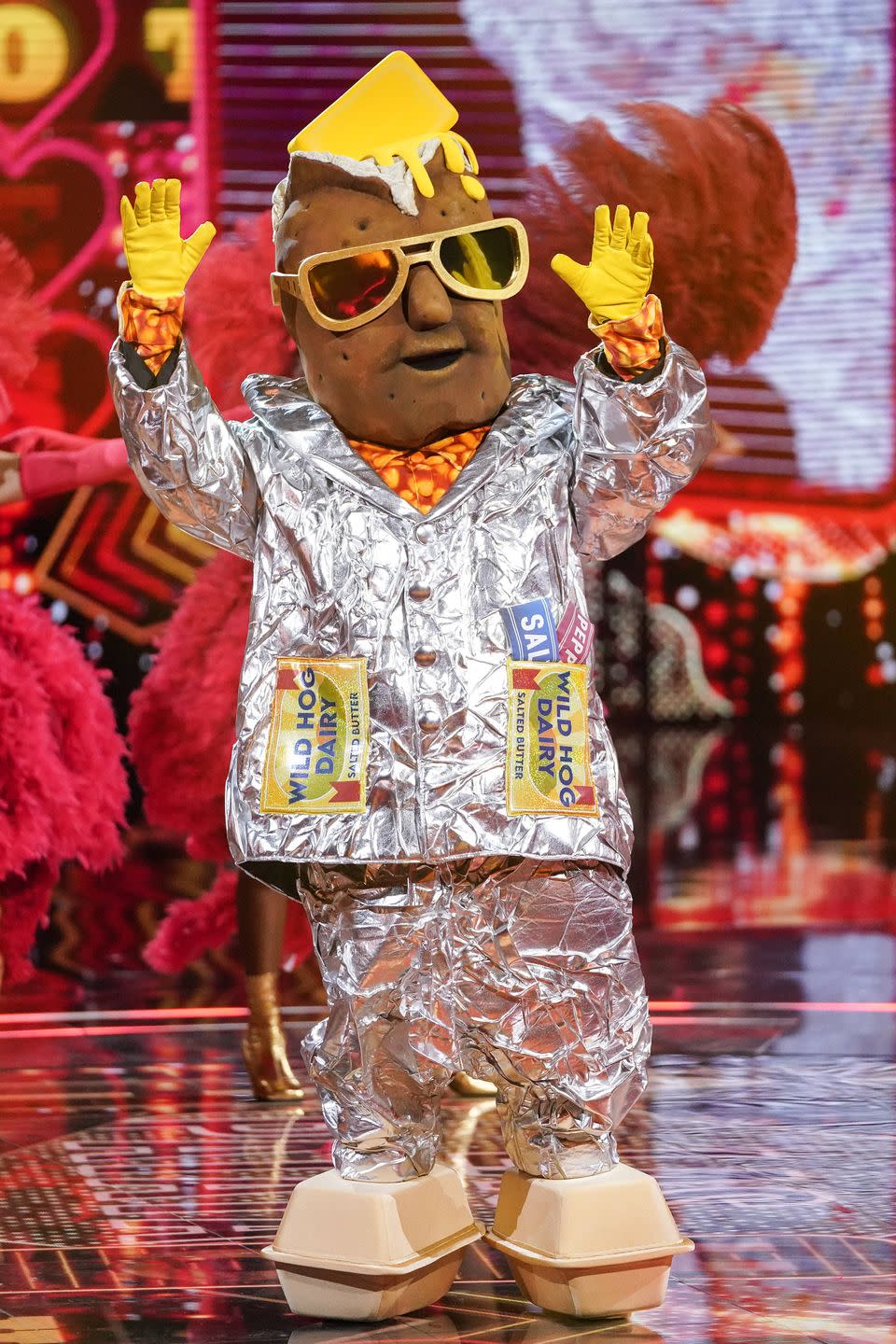 masked singer clues this image and the information contained herein is strictly embargoed until 2100 thursday 5th january 2023from bandicoot tvthe masked singer sr4 ep2 on itv1 and itvxpictured potatothis photograph is c bandicoot tv and can only be reproduced for editorial purposes directly in connection with the programme or event mentioned above, or itv plc once made available by itv plc picture desk, this photograph can be reproduced once only up until the transmission tx date and no reproduction fee will be charged any subsequent usage may incur a fee this photograph must not be manipulated excluding basic cropping in a manner which alters the visual appearance of the person photographed deemed detrimental or inappropriate by itv plc picture desk this photograph must not be syndicated to any other company, publication or website, or permanently archived, without the express written permission of itv picture desk full terms and conditions are available on the website wwwitvcompresscentreitvpicturestermsfor further information please contactjameshilderitvcom