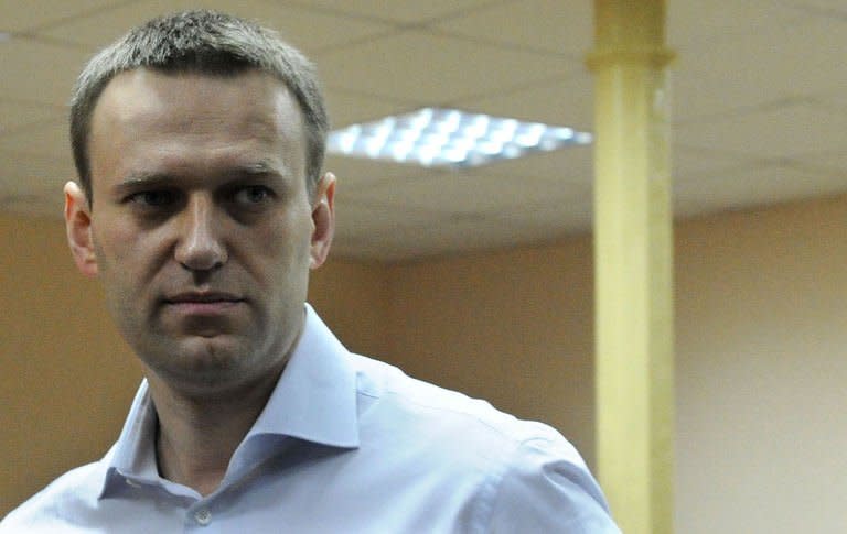 Russian opposition leader Alexei Navalny arrived in court for a hearing of his case in the provincial northern city of Kirov, on April 17, 2013. Navalny has gone on trial on fraud charges he says were ordered by President Vladimir Putin to eliminate a top opponent, but the process is swiftly adjourned for a week to allow the defence more time to prepare