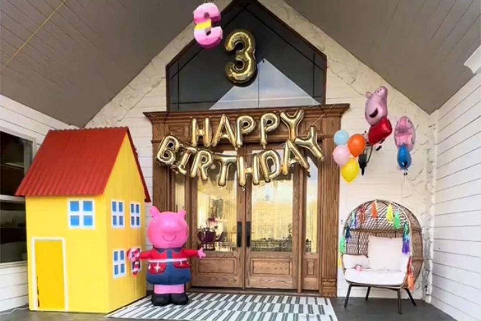 <p>Mason Smith/TikTok</p> Peppa Pig house replica built by Mason Smith