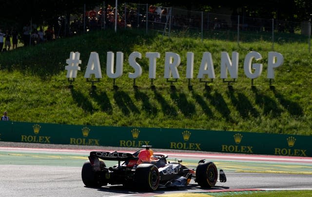 Max Verstappen during the sprint race in Austria