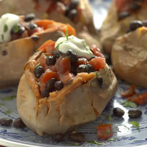 Black Bean-Smothered Sweet Potatoes