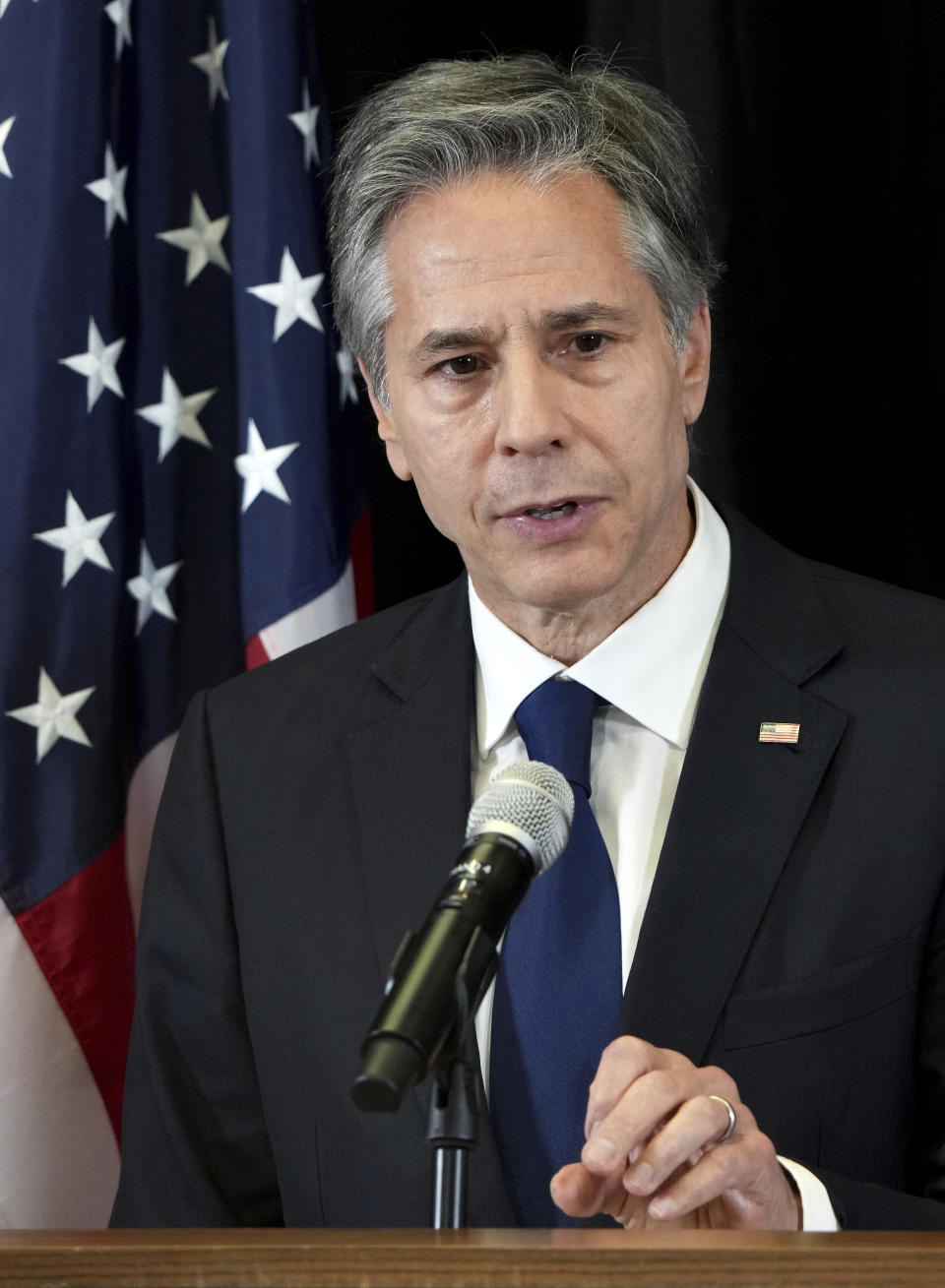 FILE - US Secretary of State Anthony Blinken addresses the media during a press conference in Berlin, Germany, Friday, June 24, 2022. Blinken will hold talks with his Chinese counterpart this week in Indonesia at a meeting of foreign ministers from the Group of 20 bloc of nations, the State Department said Tuesday, July 5. (AP Photo/Michael Sohn, File)