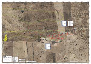 Location map showing drill holes 060 and 061 of the La Infanta Deposit.