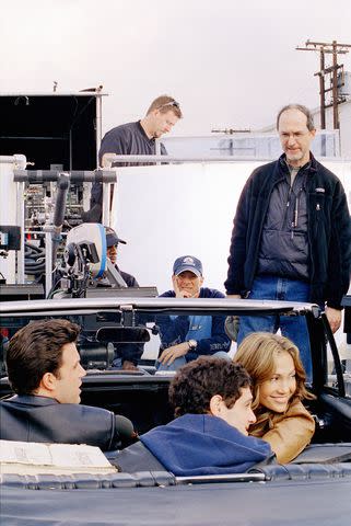 <p>Ralph Jr Nelson/Columbia/Revolution/Kobal/Shutterstock </p> Ben Affleck (left), Justin Bartha, Jennifer Lopez on the set of 'Gigli'