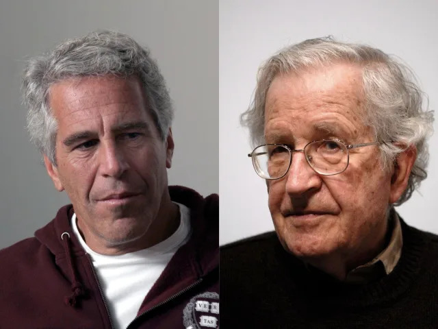 Jeffrey Epstein and Noam Chomsky.