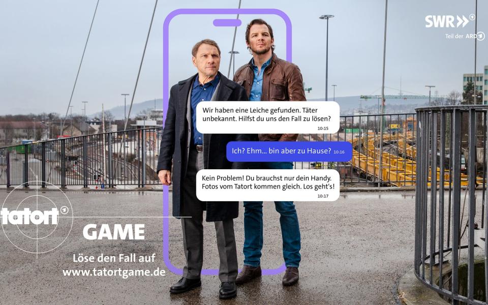 Zum "Tatort: Die Nach der Kommissare" mit Thorsten Lannert (Richy Müller, links) und Sebastian Bootz (Felix Klare) startet der SWR ein online "Tatort-Game". (Bild: SWR/Das Erste/Maor Waisburd/Grafik)