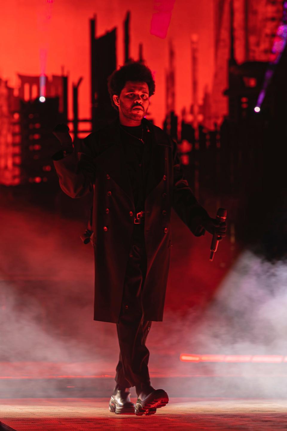 The Weeknd heads down the runway at his Philadelphia tour kickoff.