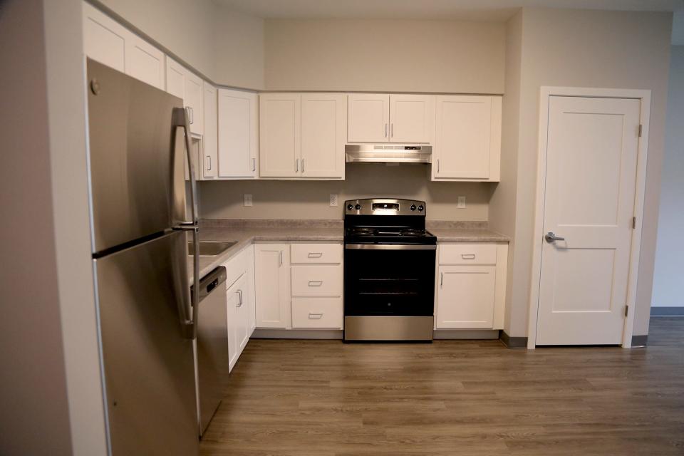 A kitchen at Apple Ridge Apartments in Rochester on Thursday, August 18, 2022.