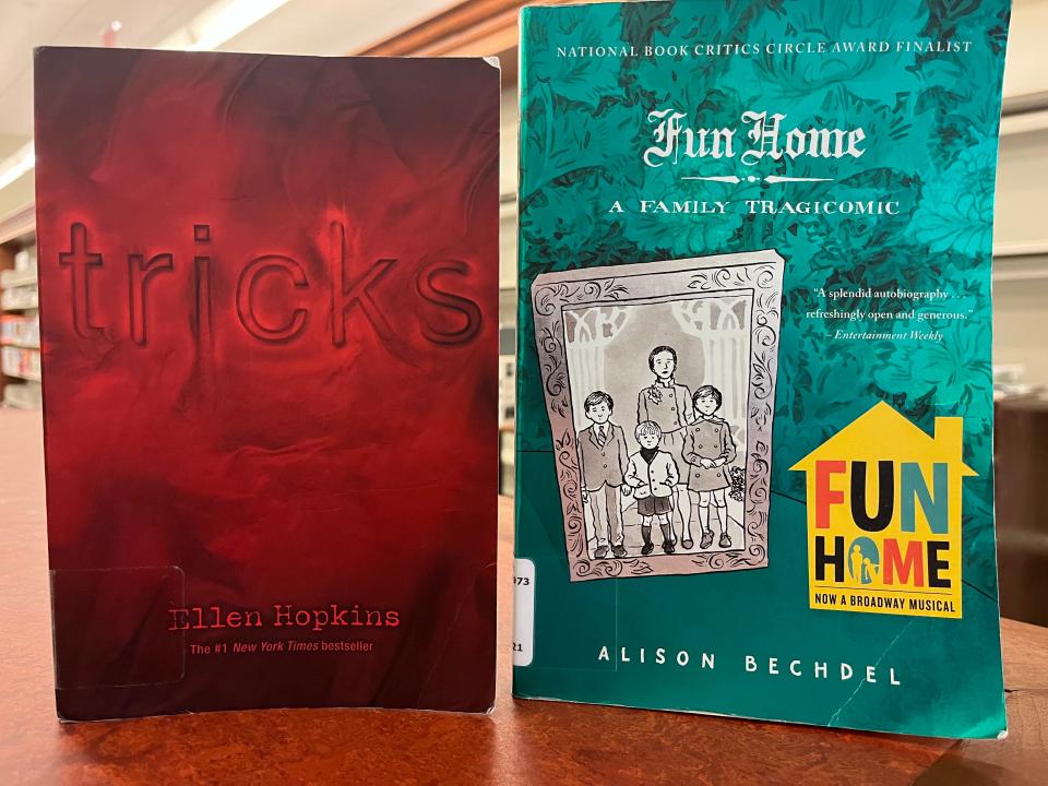 "Tricks" and "Fun Home: A Family Tragicomic" are books that the Wilson County School Board has voted to remove from school libraries.