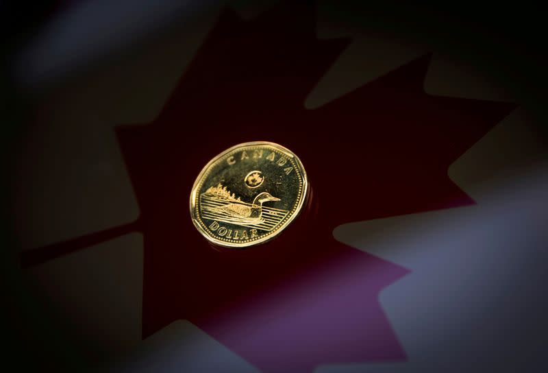 FILE PHOTO: A Canadian dollar coin, commonly known as the "Loonie", is pictured in this illustration picture taken in Toronto