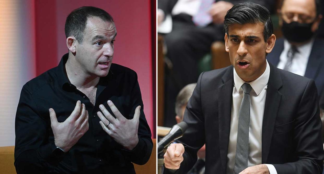 Martin Lewis and Rishi Sunak. (PA)