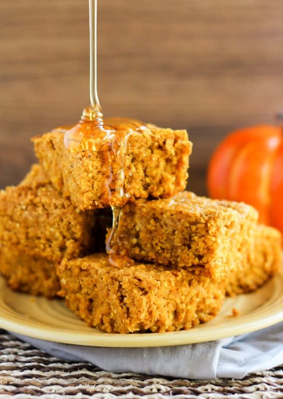 <p>Celebrating Sweets</p><p>Moist and tender Pumpkin Cornbread with a slight sweetness and subtle pumpkin flavor. A delicious seasonal twist on cornbread that can also be made gluten-free. <a href="http://celebratingsweets.com/2015/10/25/pumpkin-cornbread/" rel="nofollow noopener" target="_blank" data-ylk="slk:Get the recipe here.;elm:context_link;itc:0;sec:content-canvas" class="link rapid-noclick-resp">Get the recipe here.</a></p><p><strong>Related: <a href="https://parade.com/949084/nettiemoore/best-thanksgiving-recipes/" rel="nofollow noopener" target="_blank" data-ylk="slk:65+ Classic Thanksgiving Dinner Dishes;elm:context_link;itc:0;sec:content-canvas" class="link rapid-noclick-resp">65+ Classic Thanksgiving Dinner Dishes</a></strong></p>