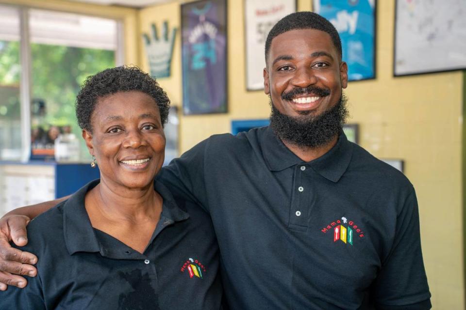 Gifty Bonsu and son Kobbi Bonsu inside Mama Gee’s.