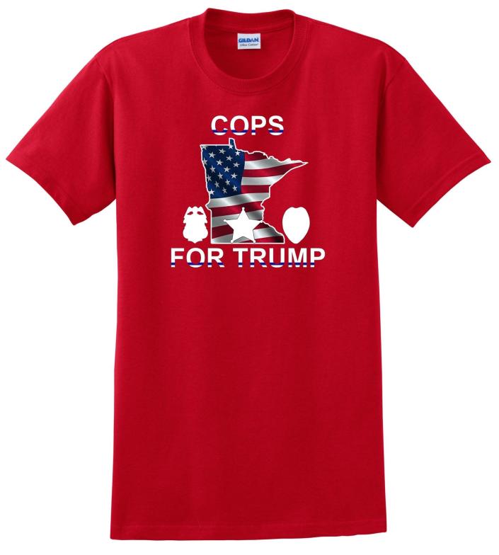 A T-shirt designed by the Minneapolis Police Federation reads 