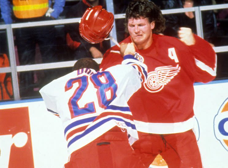 Ashes of late NHL enforcer Bob Probert spread in penalty box