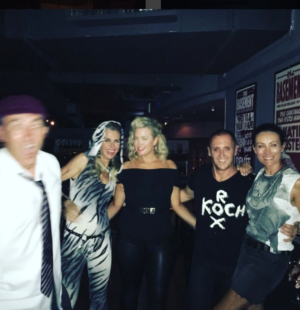 A blurry Mark Beretta, his wife Rachel, Sam, Larry and his wife Sylvie. Source: Instagram