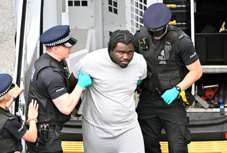 Anthony Esan pictured arriving at Medway Magistrates Court (Gareth Fuller/PA Wire)