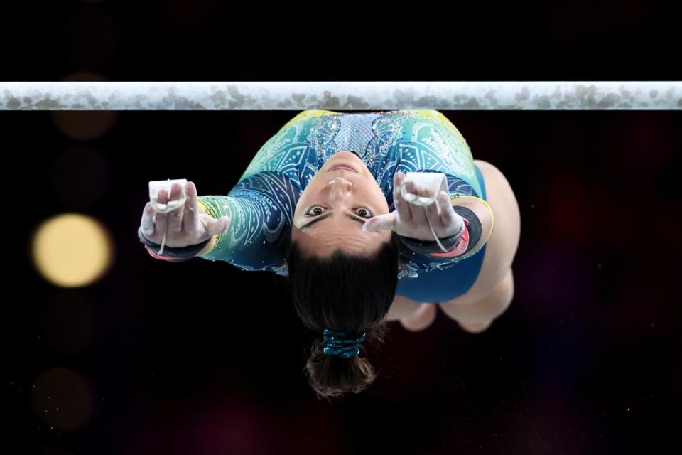 Georgia Godwin of Team Australia competes during Women’s Uneven Bars Final (Getty Images)