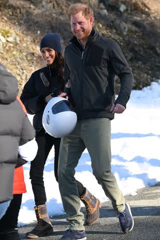 <p>Karwai Tang/WireImage</p> Meghan Markle and Prince Harry in Canada on Feb. 15, 2024