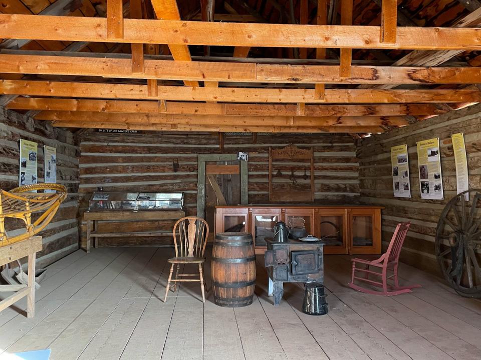 The interior of the town's saloon with artifacts from the town's past.