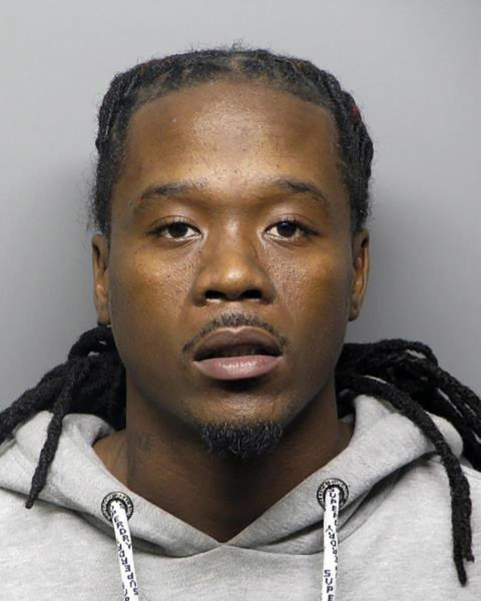 This undated photo provided by the Contra Costa County Sheriff's Office shows Frederick Johnson, of Vallejo, Calif., who was arrested on Thursday, Nov. 21, 2019, in connection with a shooting in Orinda, Calif., on Oct. 31, 2019. Johnson was arrested during raids conducted as part of a multi-agency investigation into the shooting at a San Francisco Bay Area Halloween party that killed five people. (Contra Costa County Sheriff's Office via AP)