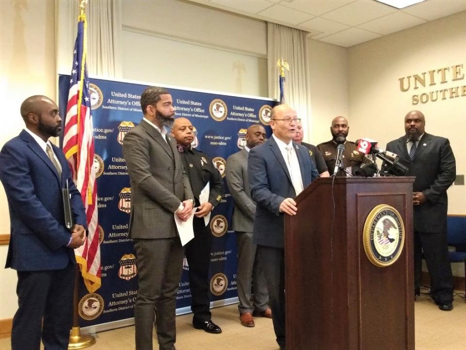 United States Attorney for the Southern District of Mississippi Darren LaMarca was joined by local, state and federal officials Tuesday to announce results from Operation North Star II at the Thad Cochran federal courthouse in Jackson.