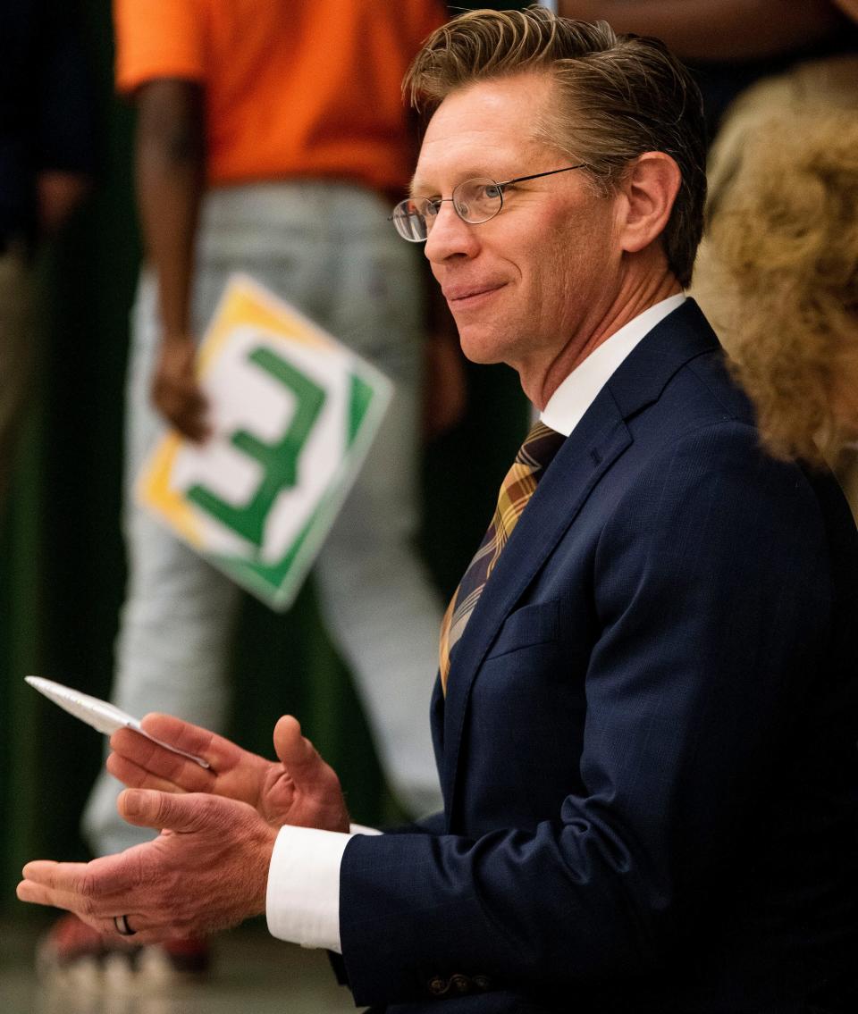 State School Superintendent Eric Mackey looks on at Dalraida Elementary in Montgomery, Ala., on Wednesday October 19, 2022.