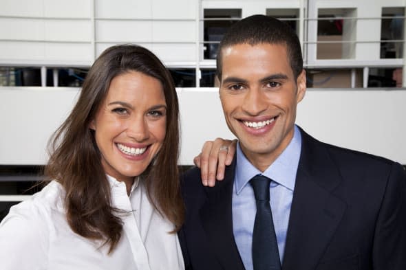 Portrait of businesswoman and businessman in the office