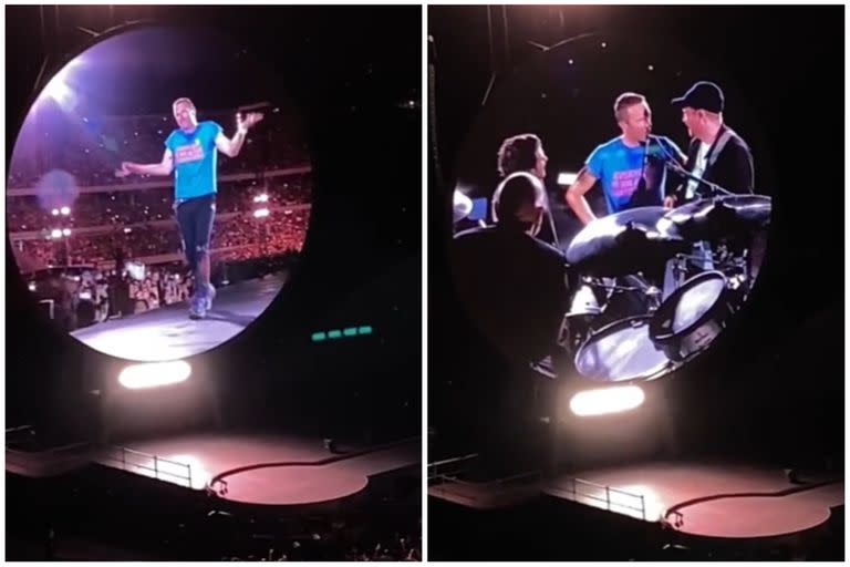 Chris Martin frenó el show y le hizo un pedido al público (Foto: Captura de TikTok @lulidubie)