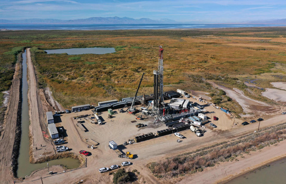The Controlled Thermal Resources drilling rig in Calipatria, Calif. (Robyn Beck / AFP - Getty Images)