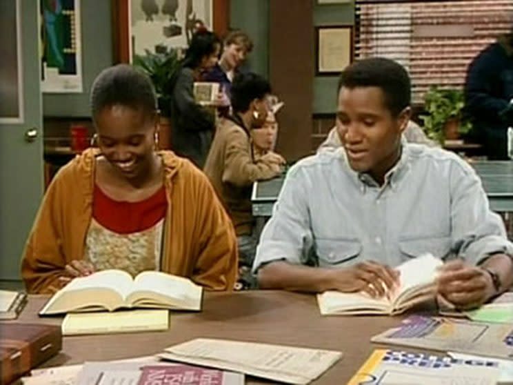 Erika Alexander as Pam Tucker and Seth Gilliam as Aaron Dexter in ‘The Cosby Show’ (Photo: NBC)