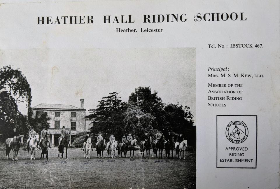 "Heels Down Hall: Adventures of a Working Pupil" is based on the real-life letters Regina Kear Reid wrote home from the riding school — Heather Hall in Heather, Leicestershire, England — where she was a working pupil from 1967 to 1968.