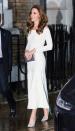 <p>The Duchess of Cambridge chose a shimmering off-the-shoulder dress for the first annual gala dinner in recognition of Addiction Awareness Week at Phillips Gallery. She paired the look with glittering pumps and a small silver clutch.</p>