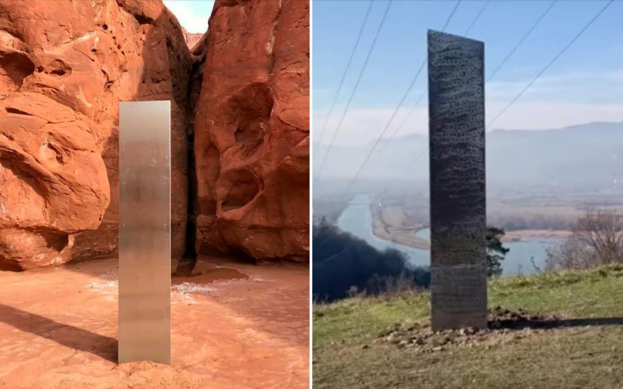 The monoliths in Utah and Romania - AP/YouTube