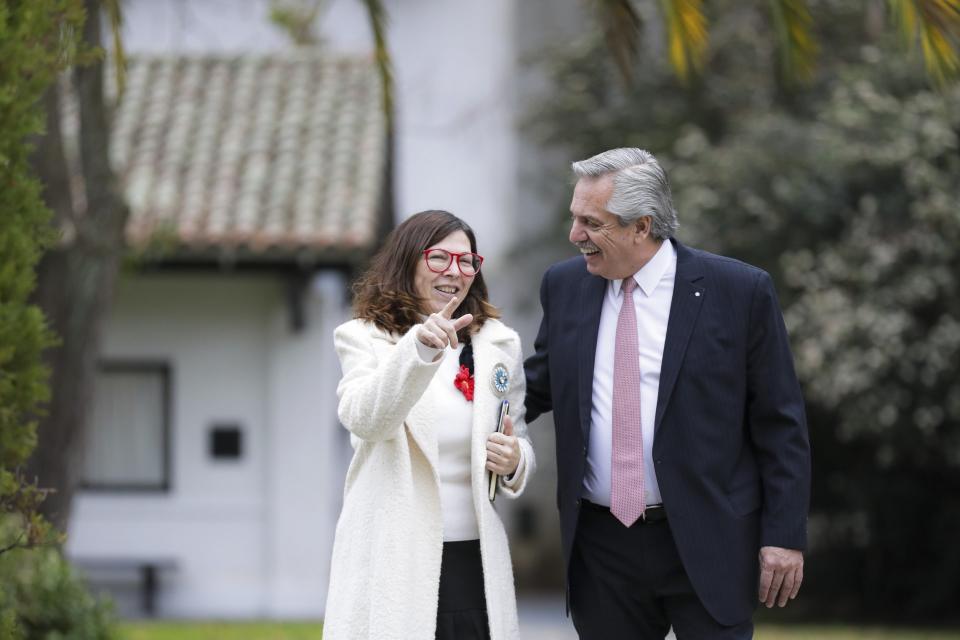 Silvina Batakis y Alberto Fernández (Télam)