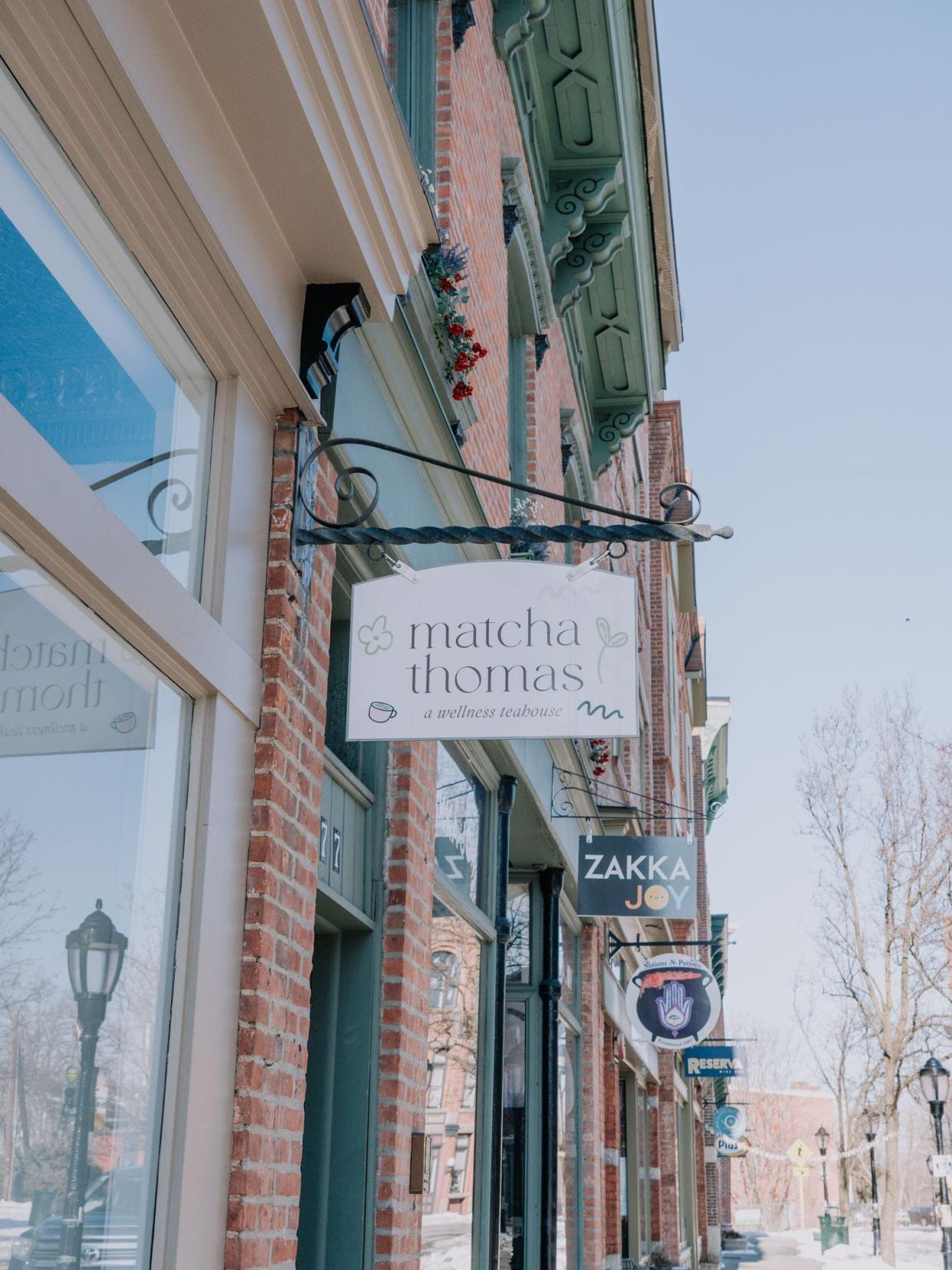 The outside of Matcha Thomas, a wellness teahouse, located at 179 Main St. in Beacon.
