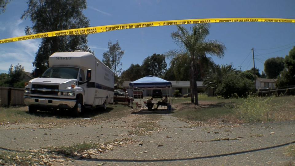 PHOTO: San Diego County deputies respond to the scene of a fatal shooting, July 17, 2023, in Fallbrook, Calif. (KGTV)