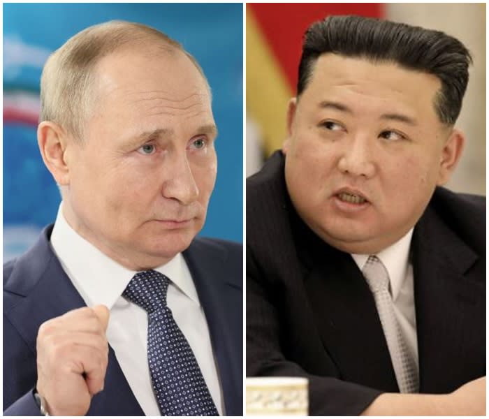 普丁與金正恩通信鞏固俄羅斯與北韓雙邊關係。（路透圖合成）