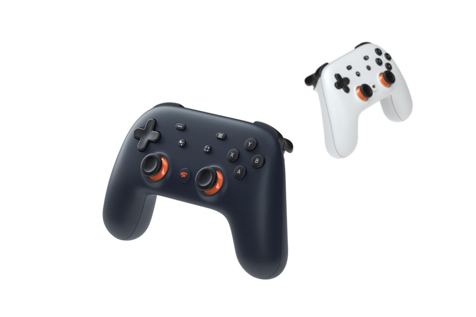 The Google Stadia controller has two extra buttons, one for capturing content and one for Google Assistant (Google)