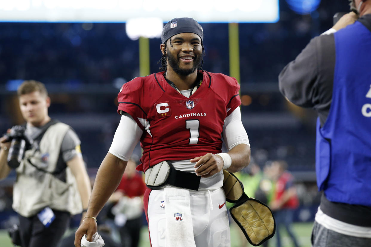 Kyler Murray will remain in Arizona for years to come after agreeing to a massive extension with the team. (AP Photo/Roger Steinman)